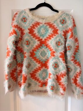 Fluffy Aztec Sweater